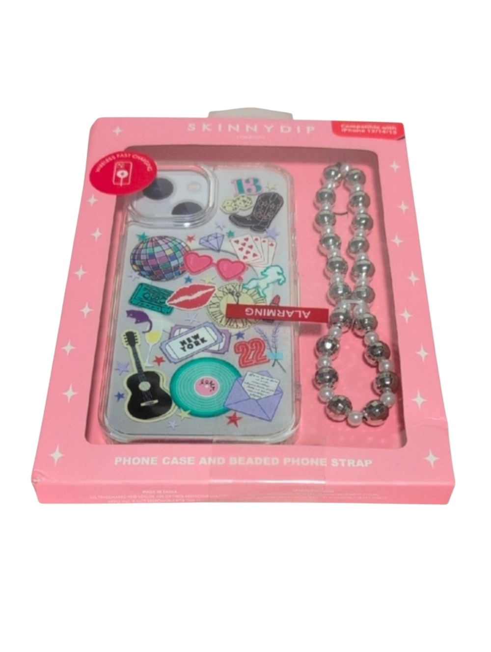 Skinnydip Taylor Swift Swiftie Clear Phone Case iPhone 13/14/15 & Beaded Strap